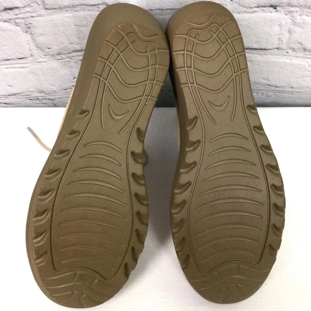 Skechers Boho Chic Minimalist Leather Lace Up Tan Slingback 2.5" Wedge Sandal 9 - Picture 7 of 11